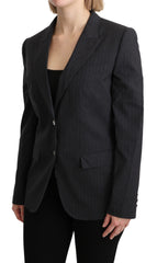 Dolce & Gabbana Grijs Single Breasted Blazer Katoenen Jasje