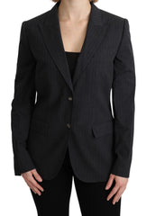 Dolce & Gabbana Grijs Single Breasted Blazer Katoenen Jasje