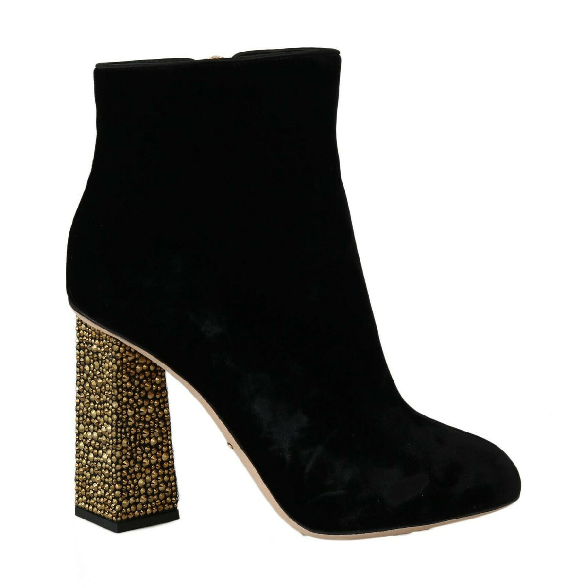 Dolce & Gabbana Schwarze Samt-High-Heels mit Kristallen