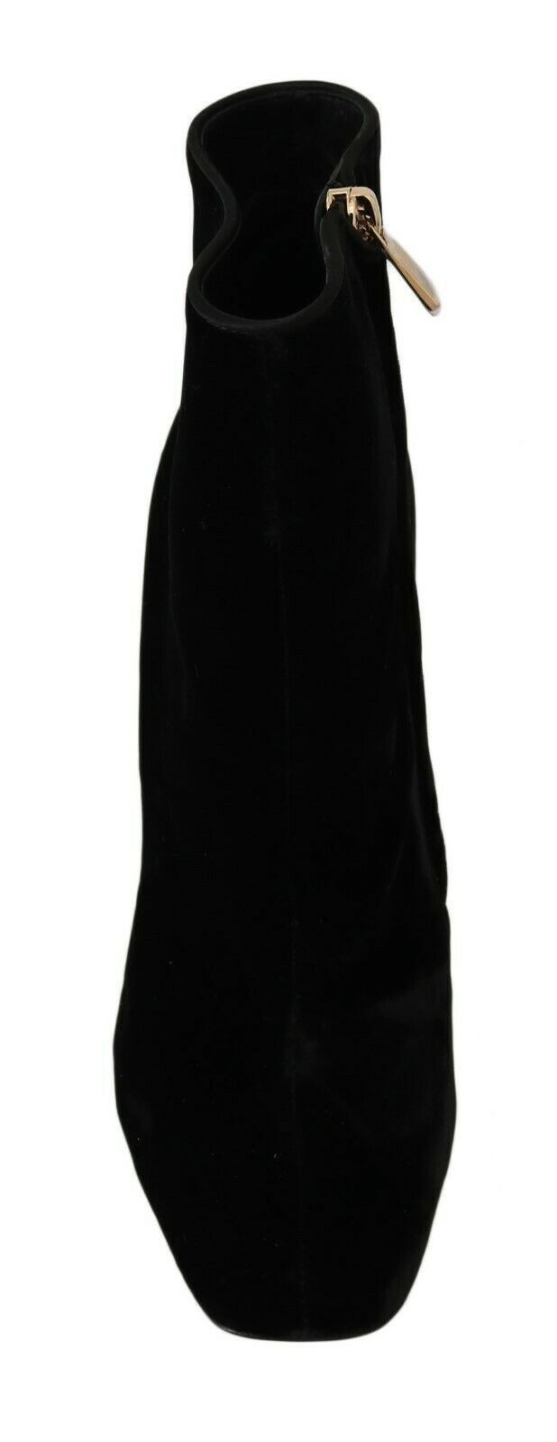 Dolce & Gabbana Schwarze Samt-High-Heels mit Kristallen