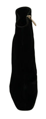 Dolce & Gabbana Schwarze Samt-High-Heels mit Kristallen