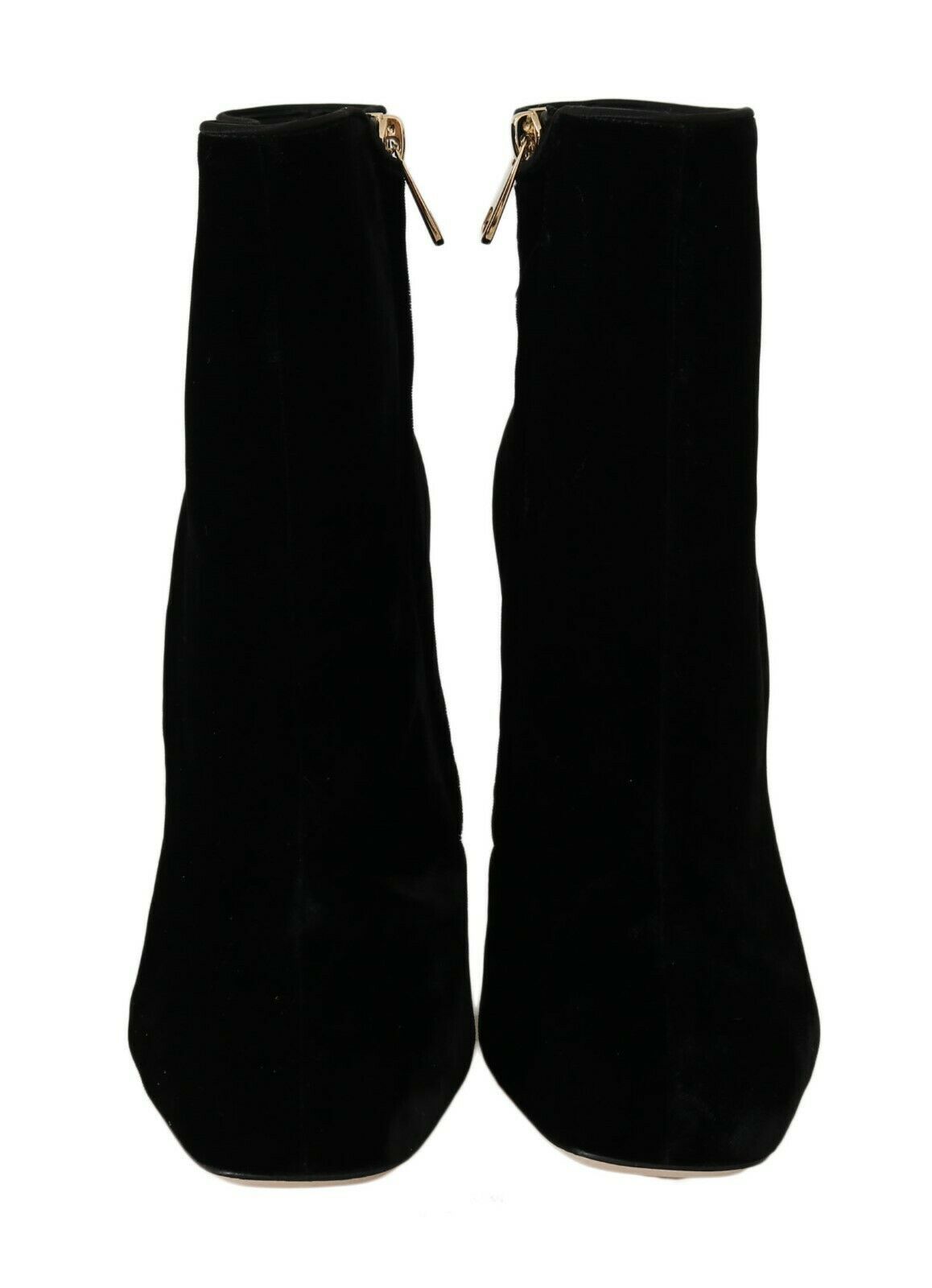 Dolce & Gabbana Schwarze Samt-High-Heels mit Kristallen