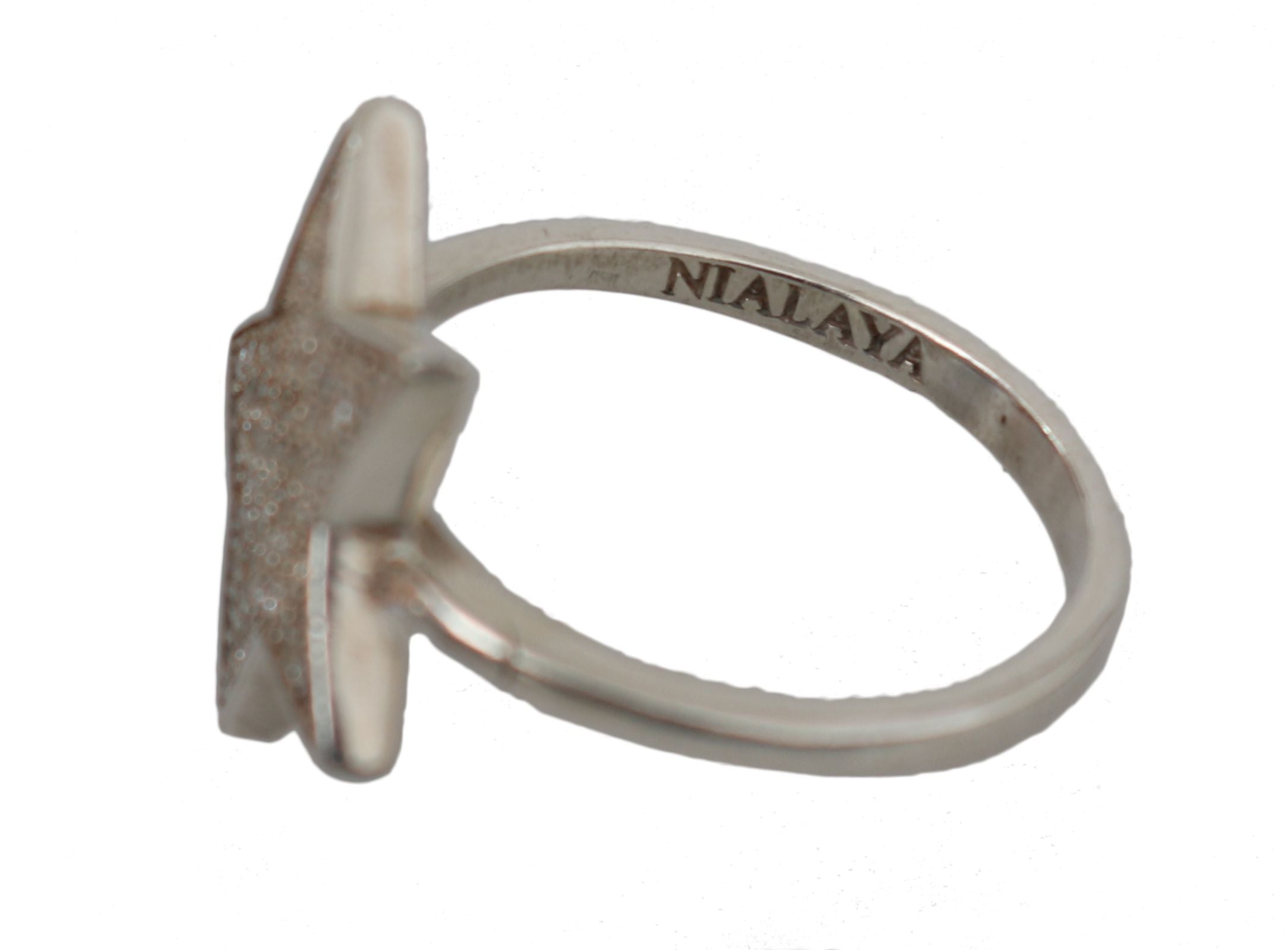 Nialaya Damenring "Clear CZ Star" aus 925er Silber