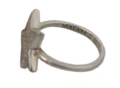 Nialaya Damenring "Clear CZ Star" aus 925er Silber