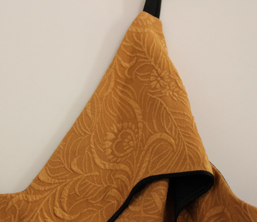 FILOS Schwarzes bronzefarbenes, ärmelloses Seiden-Etui-Kleid