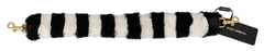 Dolce & Gabbana Zwart Wit Lapin Bont Accessoire Schouderband