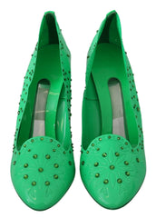 Dolce & Gabbana Grüne Kristall-Blumen-Absätze Aschenputtel-Schuhe