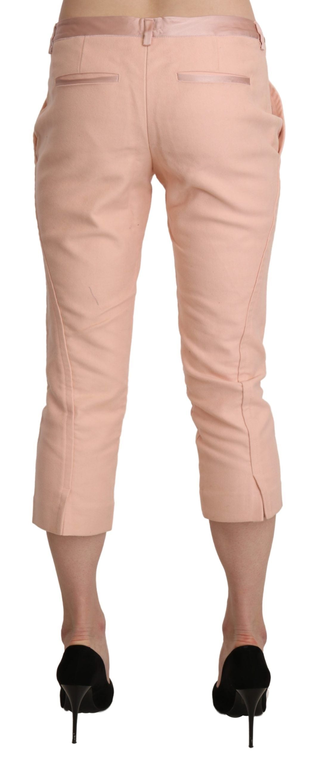 Ermanno Scervino Rosa Niedrige Taille Skinny Cropped Caprihose