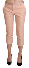 Ermanno Scervino Rosa Niedrige Taille Skinny Cropped Caprihose