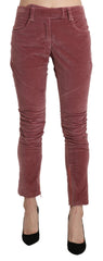 Ermanno Scervino Red Mid Waist Skinny Cotton Pants
