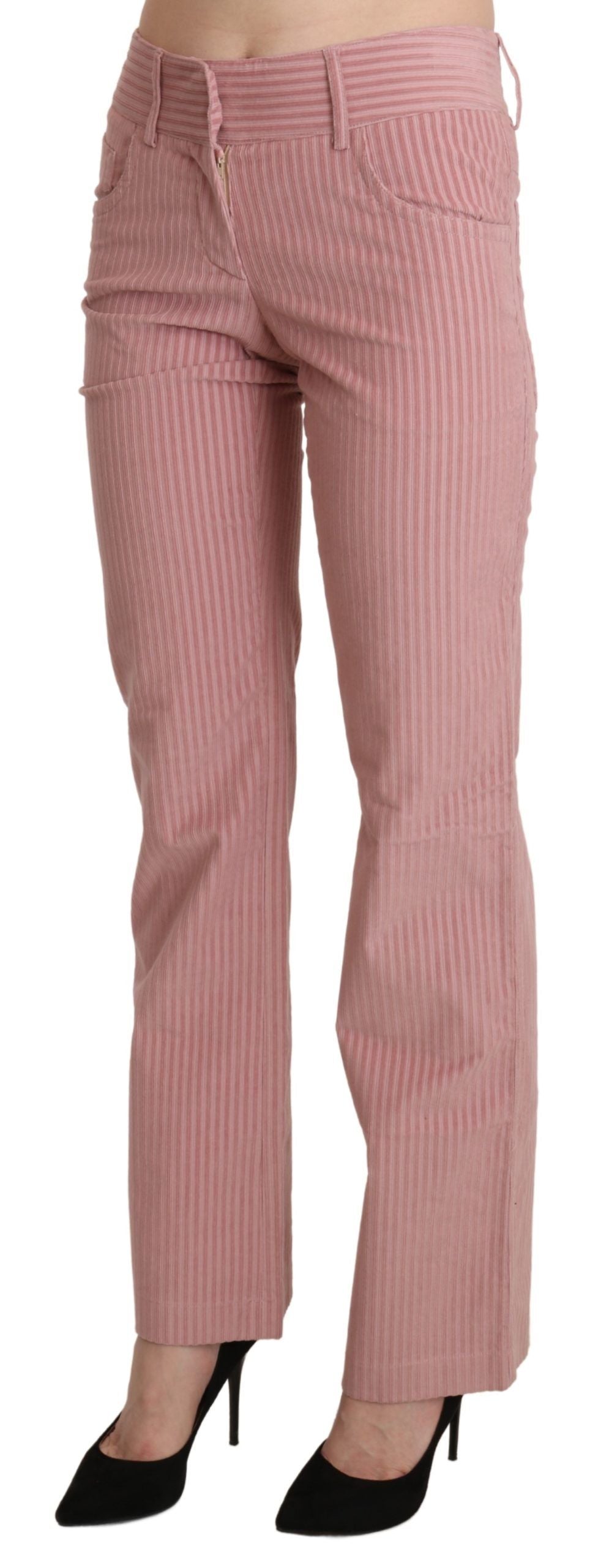 Ermanno Scervino Rosa Mittelhohe Gerade Baumwollhose