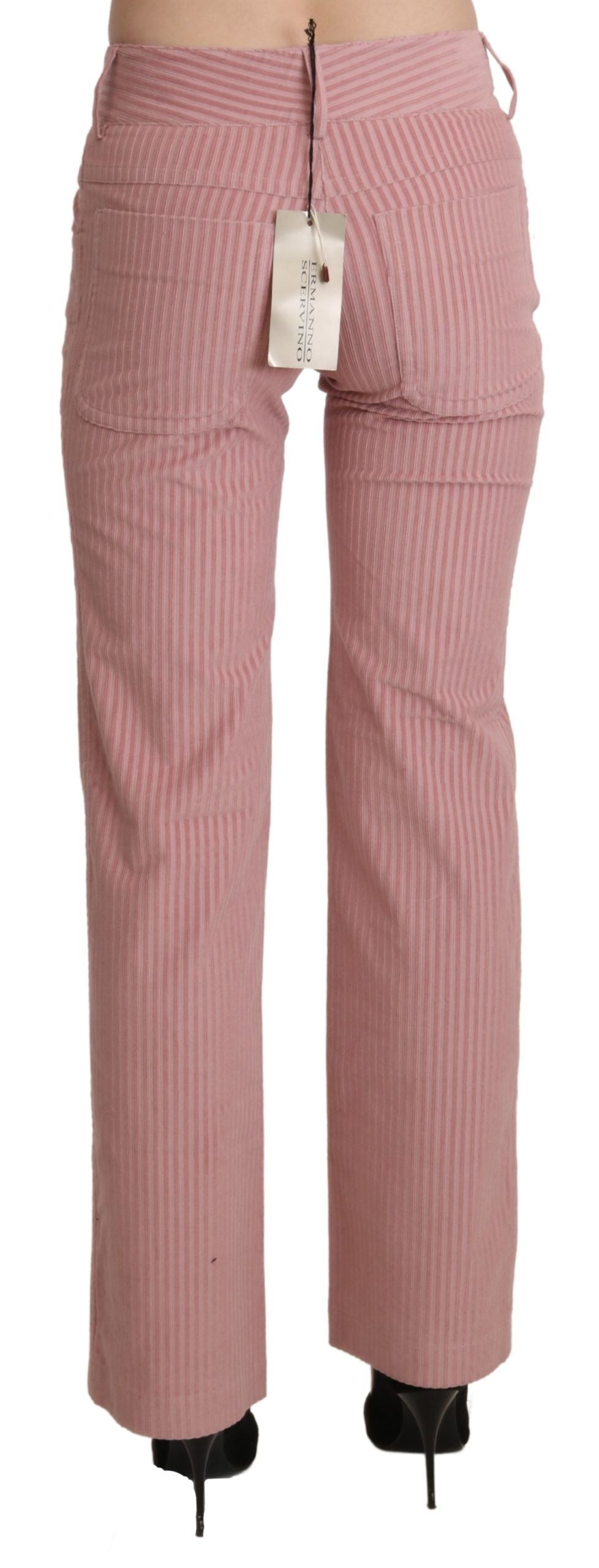 Ermanno Scervino Rosa Mittelhohe Gerade Baumwollhose