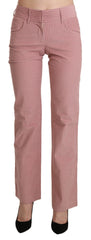 Ermanno Scervino Rosa Mittelhohe Gerade Baumwollhose