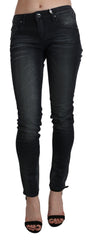 Acht Black Washed Low Waist Skinny Denim Trouser
