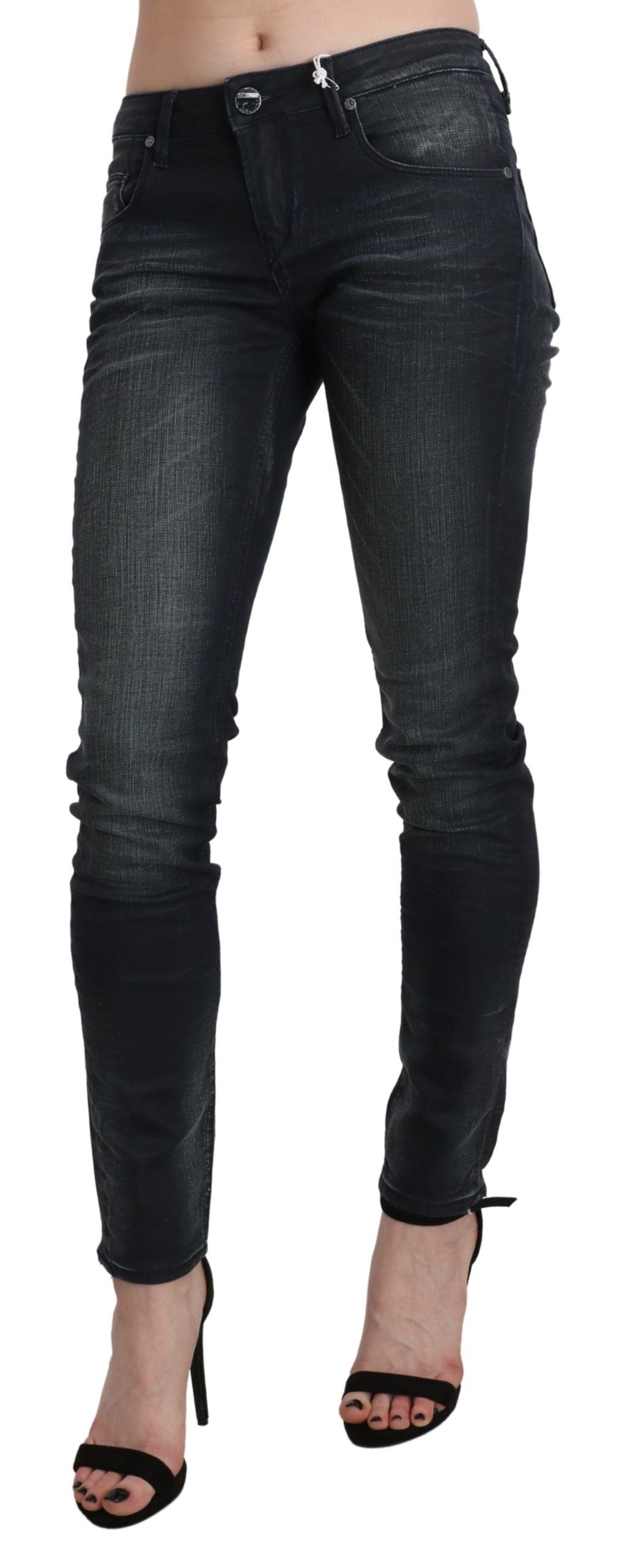 Acht Blue Washed Low Waist Skinny Jeans