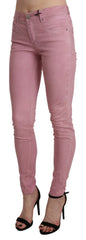 Acht Pink Mid Waist Skinny Stretch  Denim Pant
