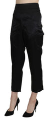 BENCIVENGA Schwarze High Waist Gerade Cropped Anzughose