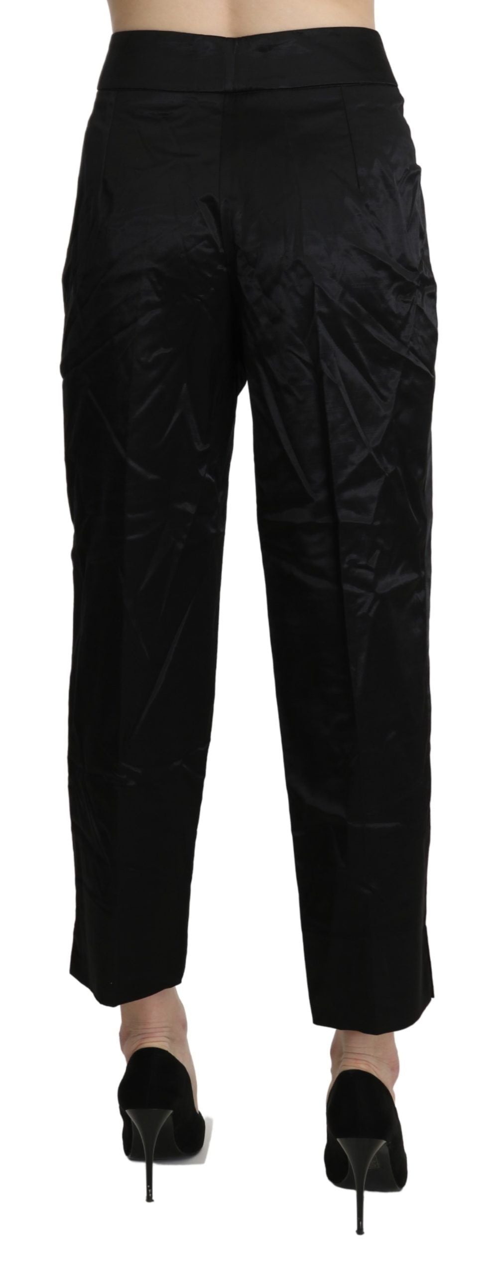 BENCIVENGA Schwarze High Waist Gerade Cropped Anzughose