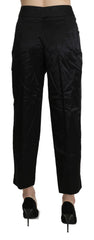 BENCIVENGA Schwarze High Waist Gerade Cropped Anzughose