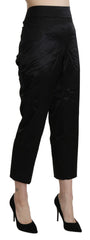 BENCIVENGA Schwarze High Waist Gerade Cropped Anzughose