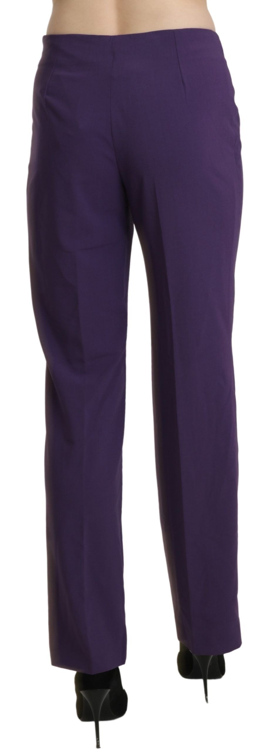 BENCIVENGA Lilafarbene Hose mit hoher Taille, geradem Schnitt und Bundfalten
