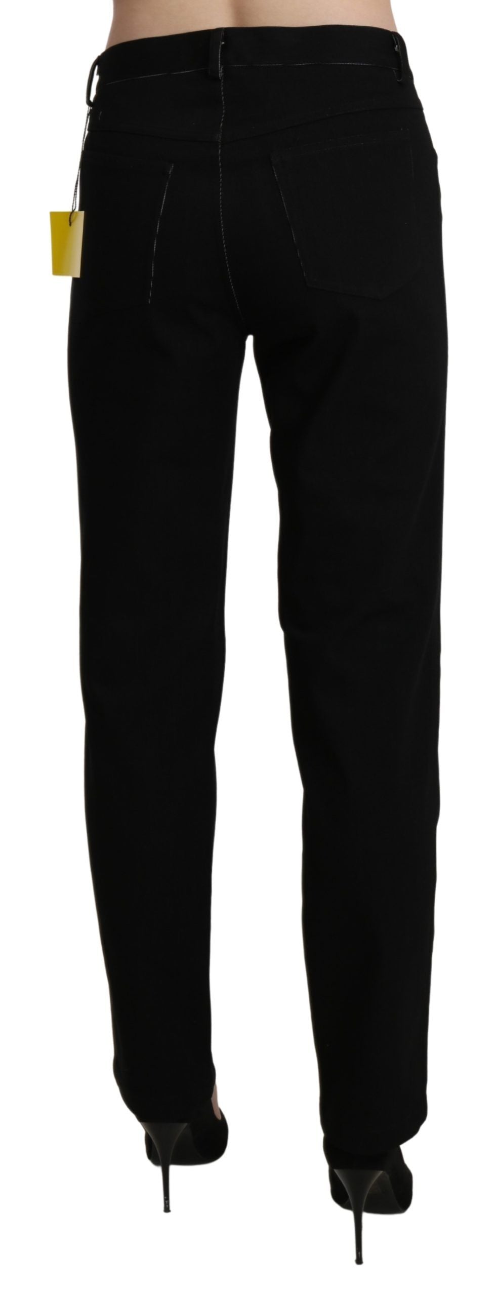 BENCIVENGA Zwarte Casual Broek met Hoge Taille en Rechte Pijpen