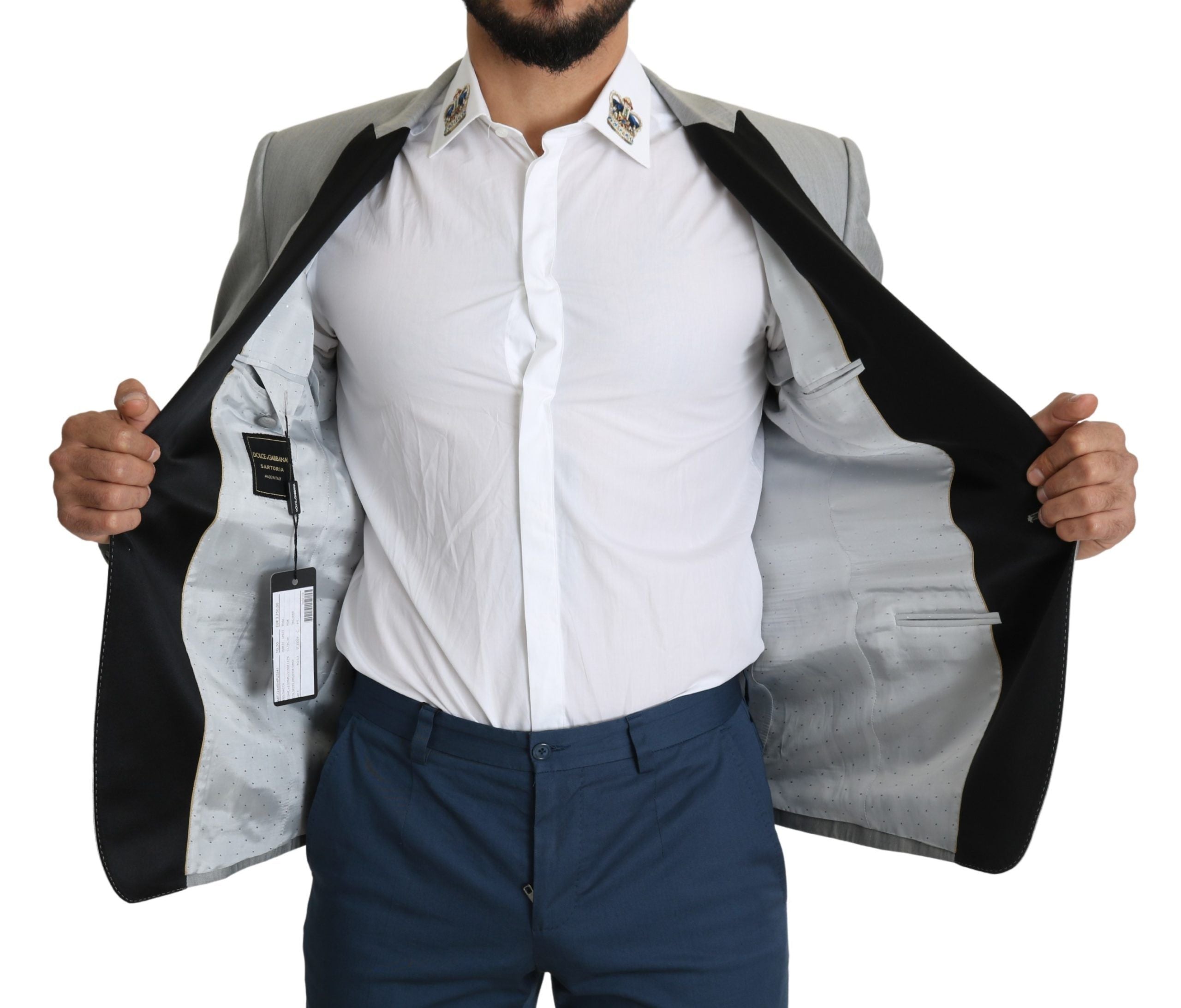 Dolce & Gabbana Hellgrauer Einreihiger SARTORIA Blazer