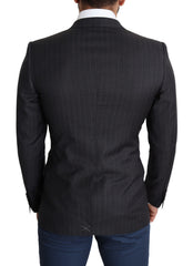 Dolce & Gabbana Zwarte Wollen Single Breasted Mantel MARTINI Blazer