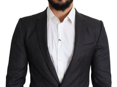 Dolce & Gabbana Zwarte Wollen Single Breasted Mantel MARTINI Blazer