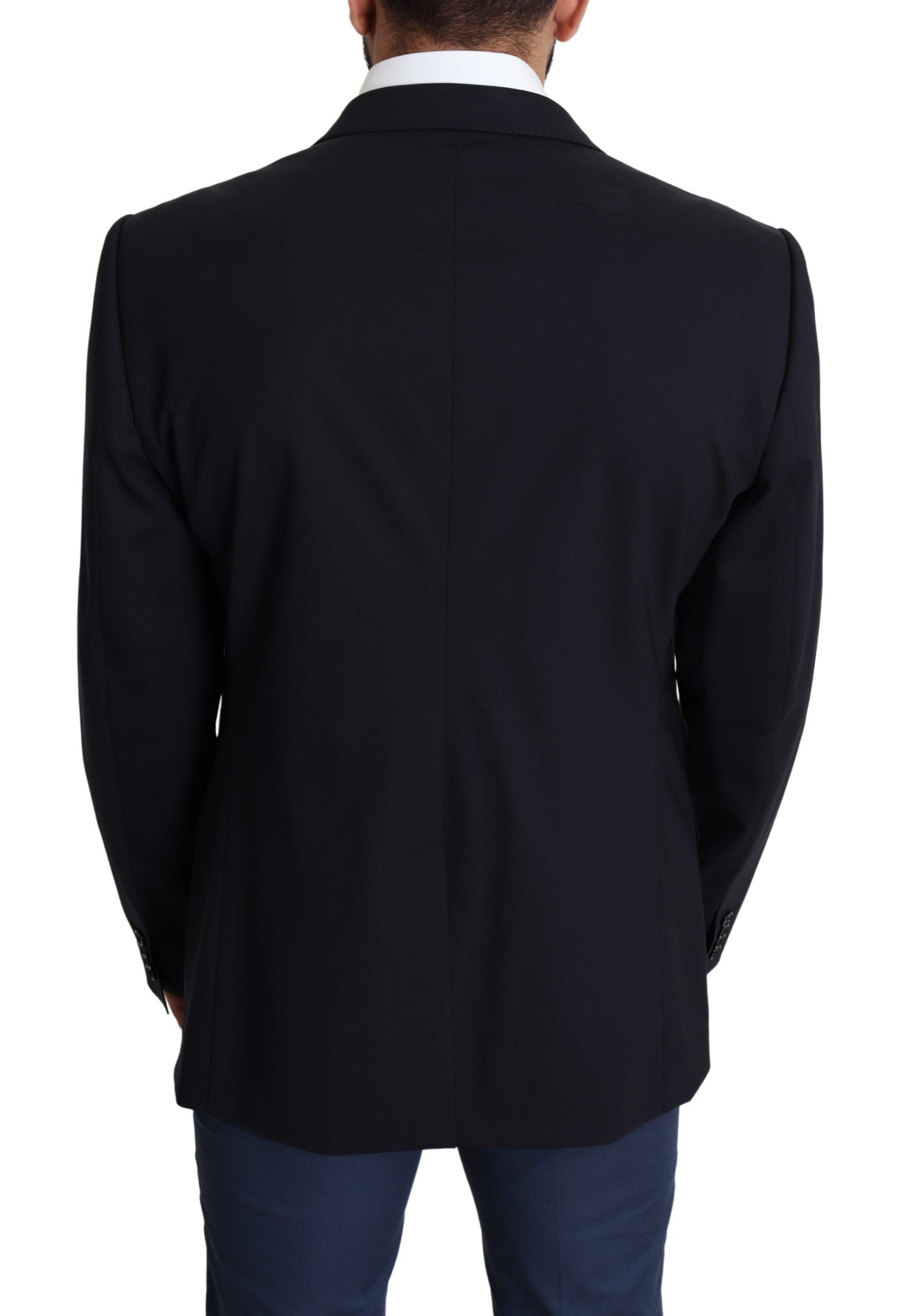 Dolce & Gabbana Schwarzer Herrenmantel aus Wollstretch MARTINI Blazer