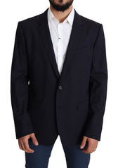 Dolce & Gabbana Schwarzer Herrenmantel aus Wollstretch MARTINI Blazer