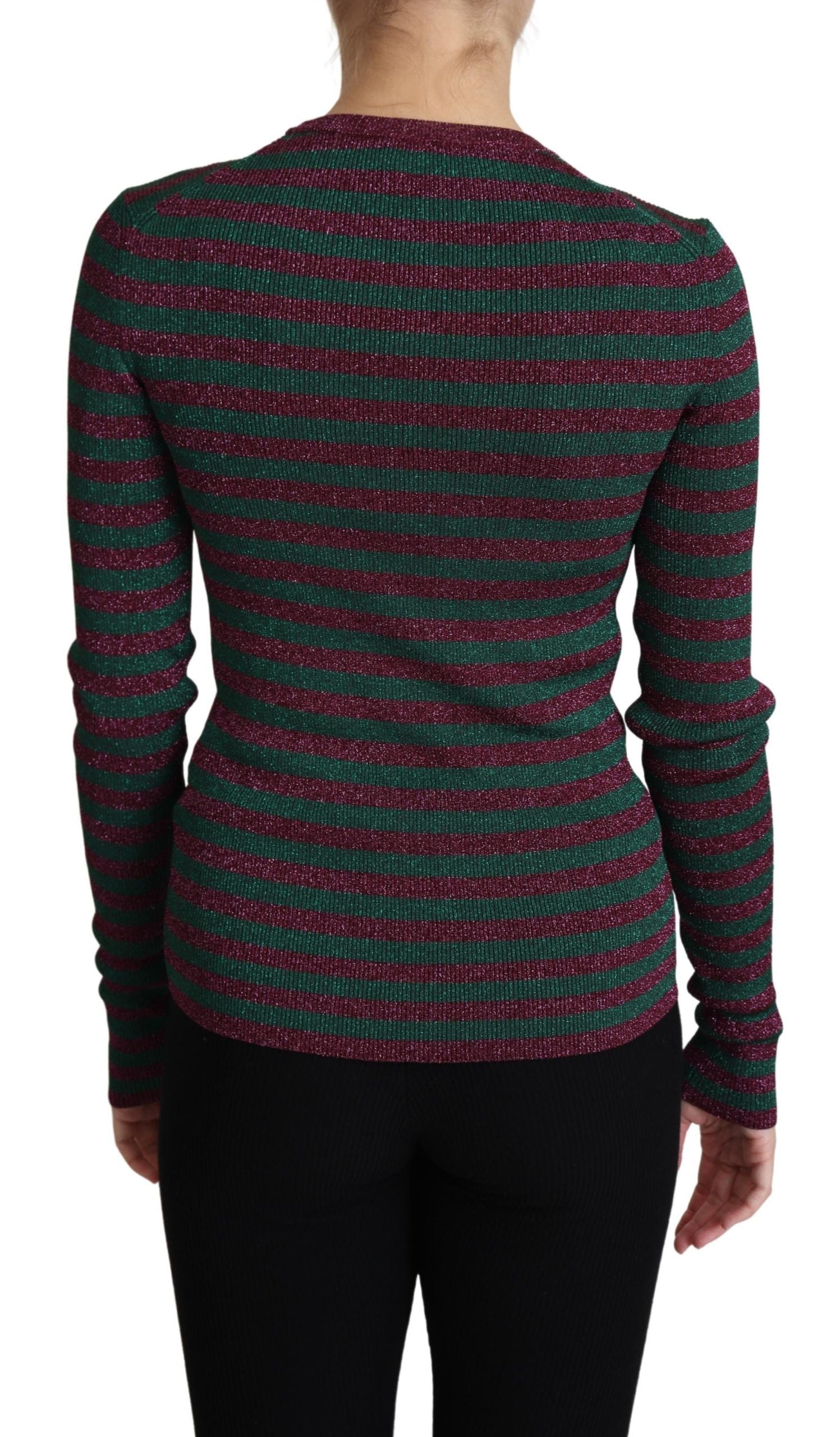 Dolce & Gabbana Pullover mit mehrfarbigen Streifen und Rundhalsausschnitt
