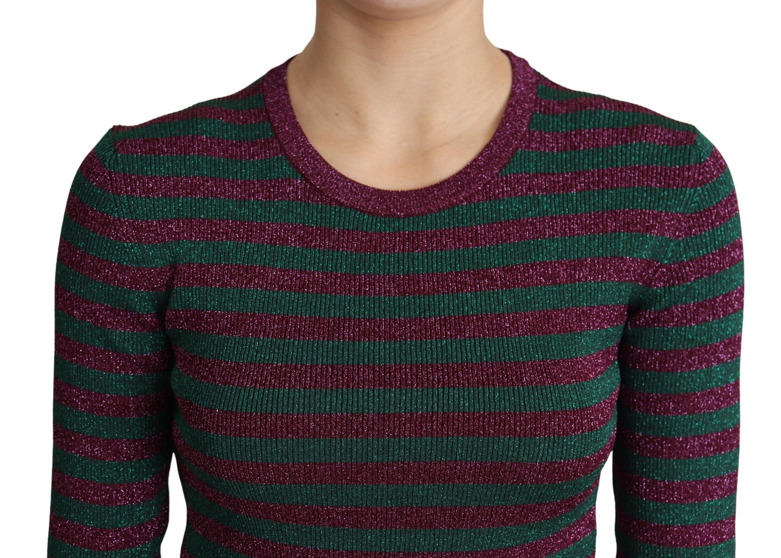 Dolce & Gabbana Pullover mit mehrfarbigen Streifen und Rundhalsausschnitt