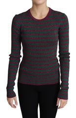 Dolce & Gabbana Pullover mit mehrfarbigen Streifen und Rundhalsausschnitt