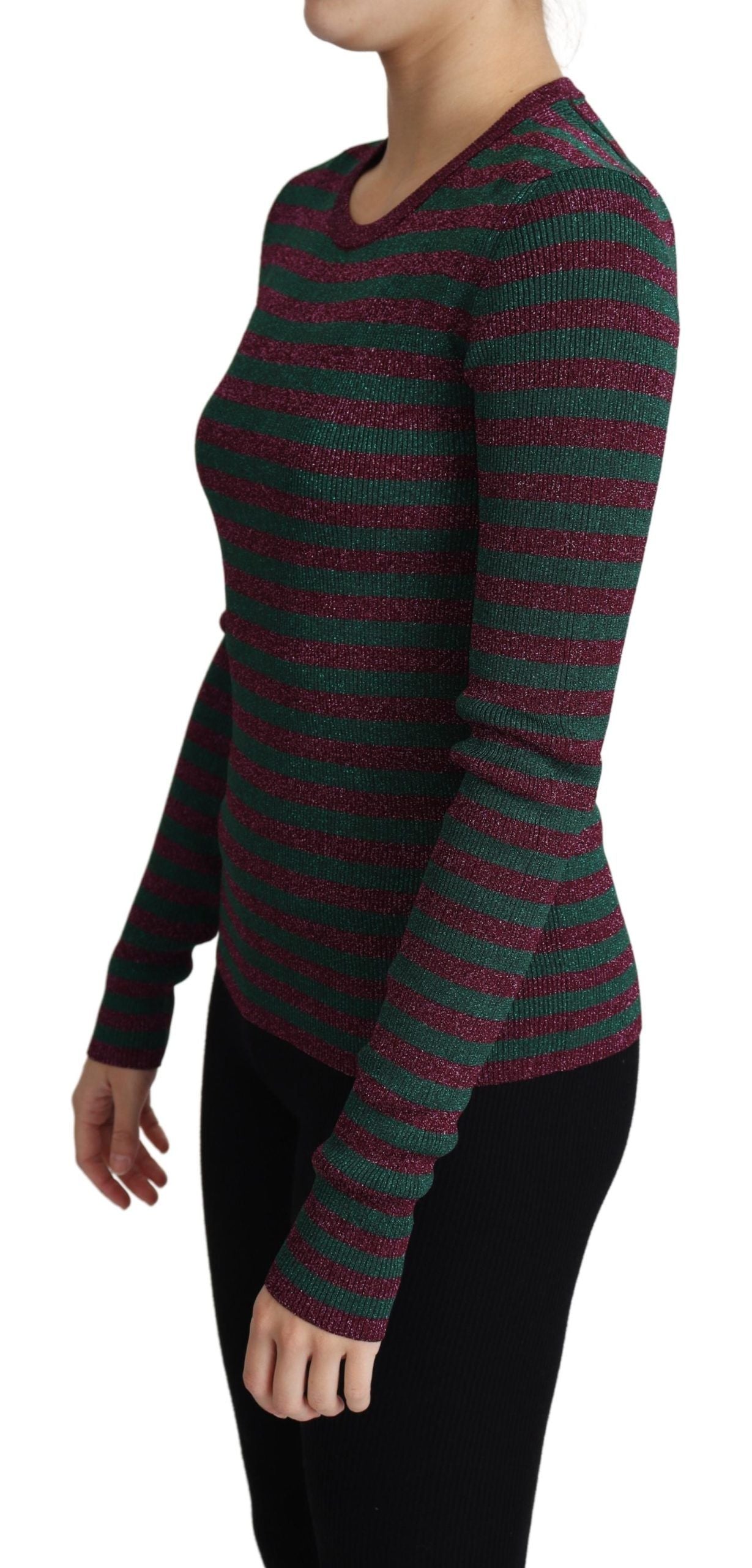 Dolce & Gabbana Pullover mit mehrfarbigen Streifen und Rundhalsausschnitt