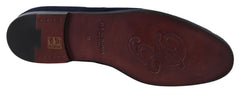 Dolce & Gabbana Blauwe Suède Krokodillen Loafers Instappers Schoenen
