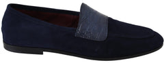 Dolce & Gabbana Blauwe Suède Krokodillen Loafers Instappers Schoenen