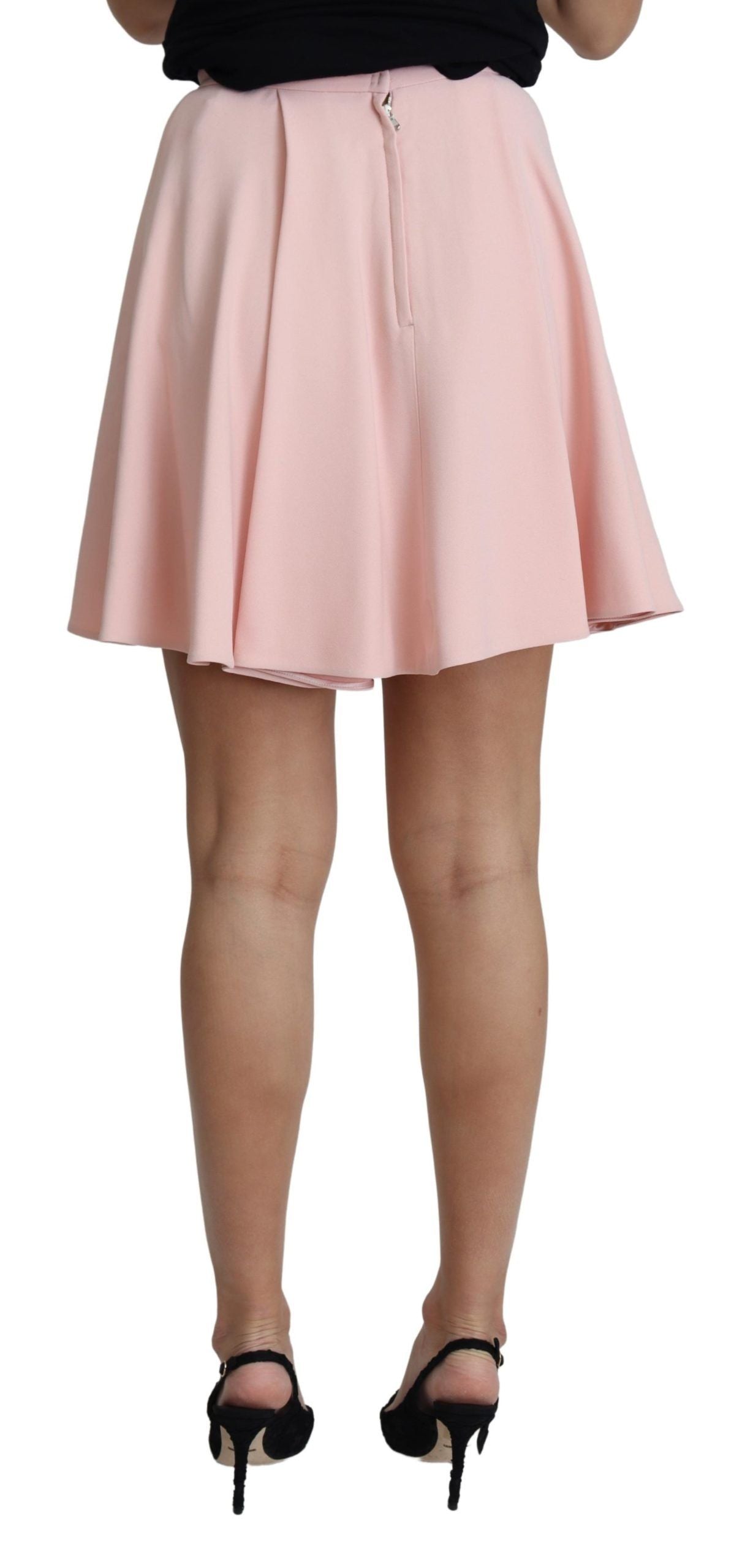 Dolce & Gabbana Pinkes plissiertes ausgestelltes A-Linien-Minikleid aus Viskose