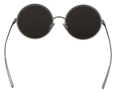 Dolce & Gabbana Verzilverde Ronde Grijze Glazen Dames Zonnebril