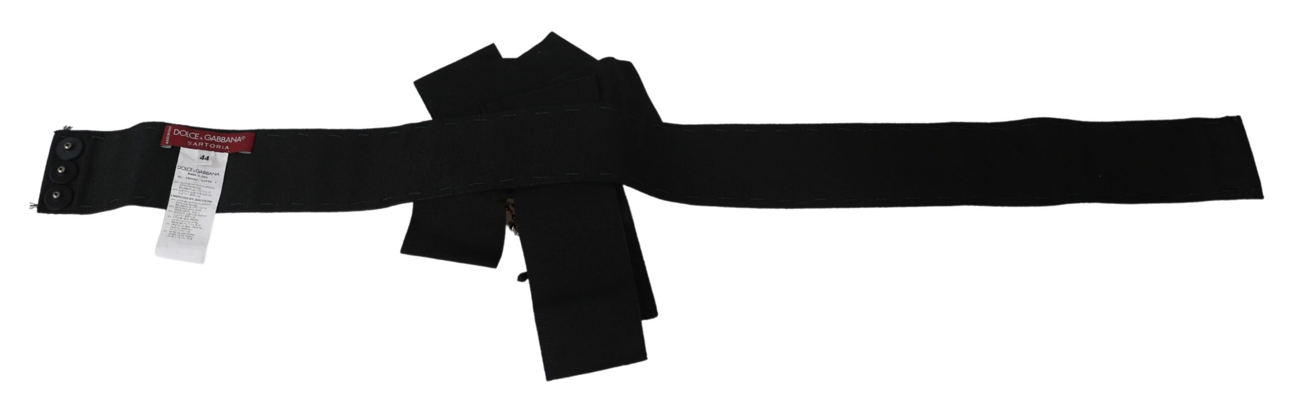 Dolce & Gabbana Schwarzer Kristall Brosche Breiter SATORIA Gürtel