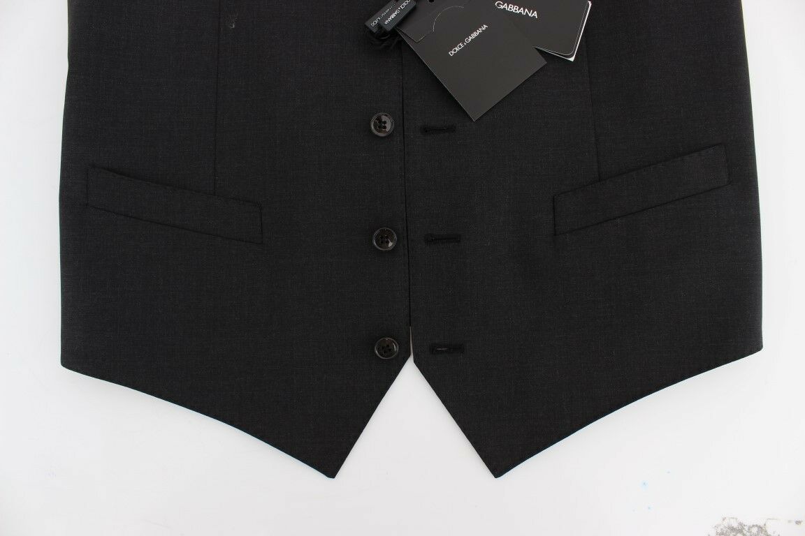Dolce & Gabbana Graue Weste aus Wolle mit Stretch-Anteil