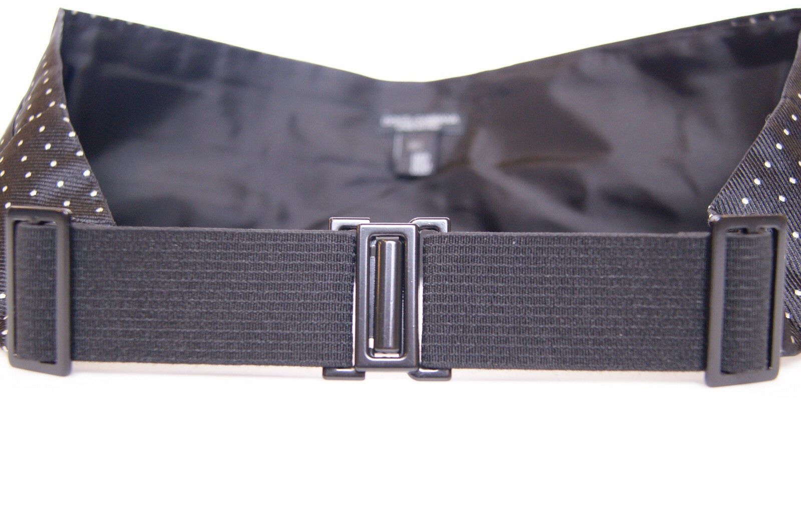 Dolce & Gabbana Zwarte Taille Smoking Plooiband Riem