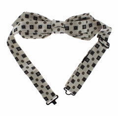 Dolce & Gabbana White Silk Bowtie Leather Men Belt Gift Box
