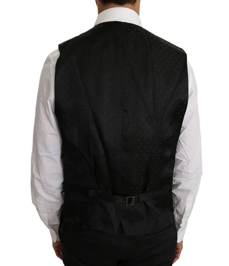 Dolce & Gabbana Zwart Effen Gilet van Wol en Zijde