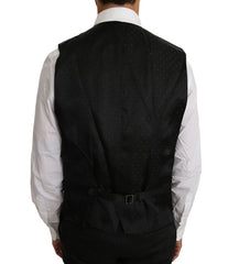Dolce & Gabbana Zwart Effen Gilet van Wol en Zijde