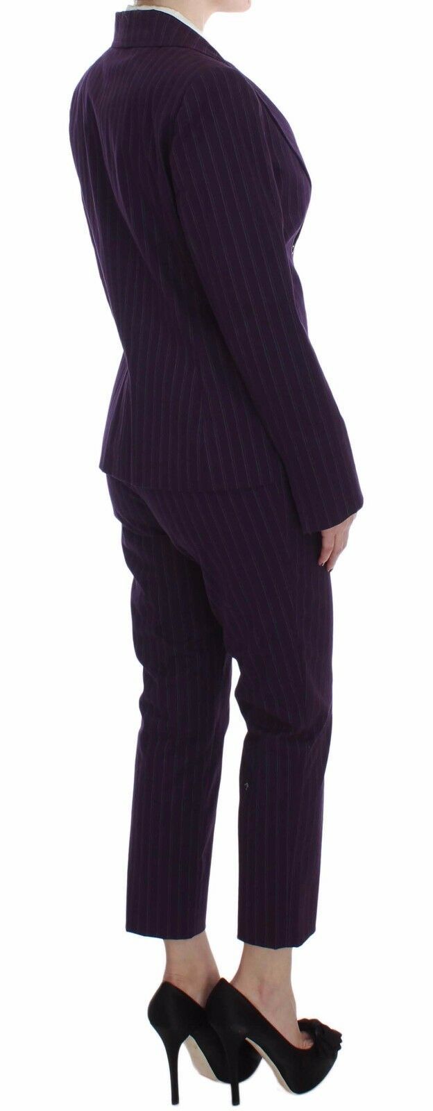 BENCIVENGA Paars Gestreept Stretch Jasje Blazer Broek Pak