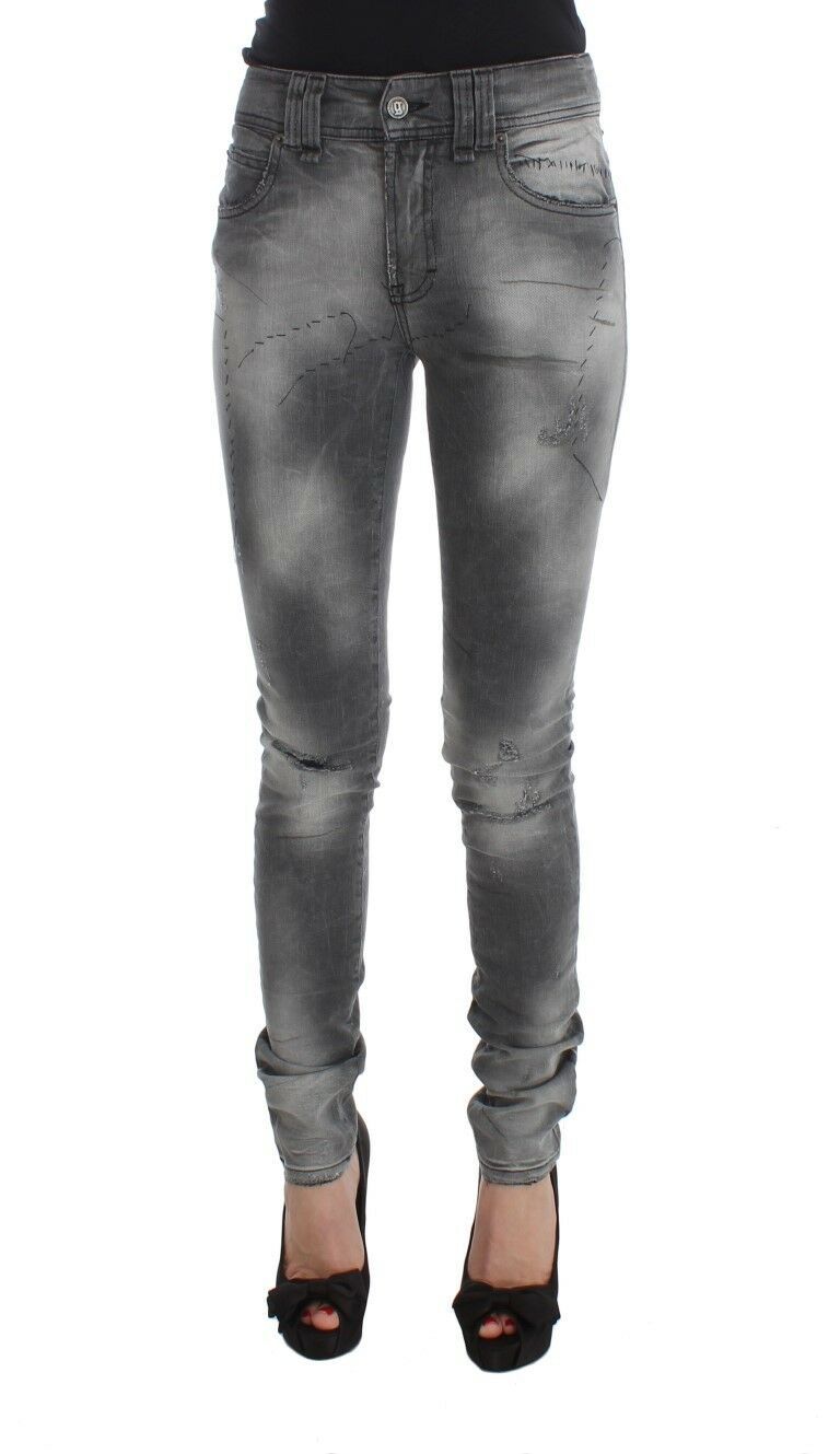 John Galliano Gray Wash Jeans aus Baumwollmischgewebe in schmaler Passform