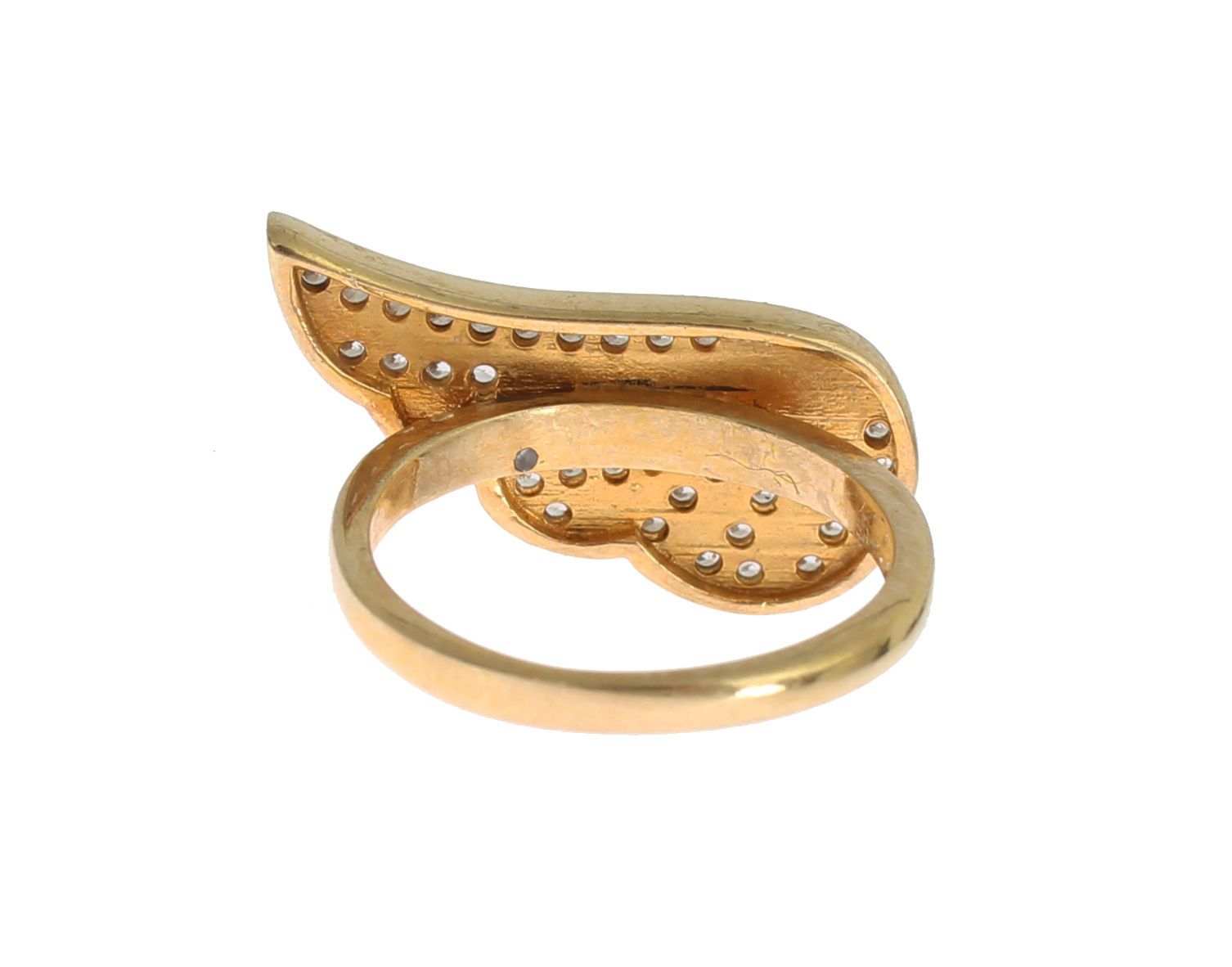 Nialaya Dames Ring met Transparante Zirkonia, Goud en Authentiek 925 Zilver