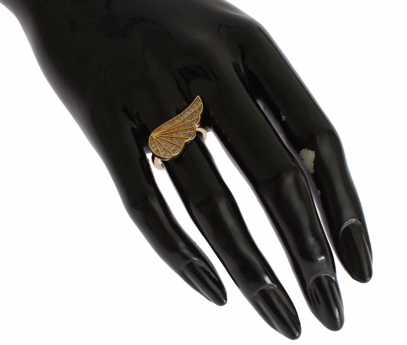 Nialaya Dames Ring met Transparante Zirkonia, Goud en Authentiek 925 Zilver