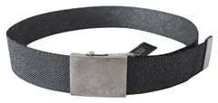 Exte Zwart Zilver Metaal Geborstelde Gesp Taille Riem